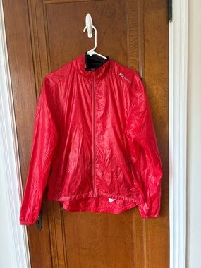 SUGOI Red Nylon Packable Cycling Shell Jacket - Small